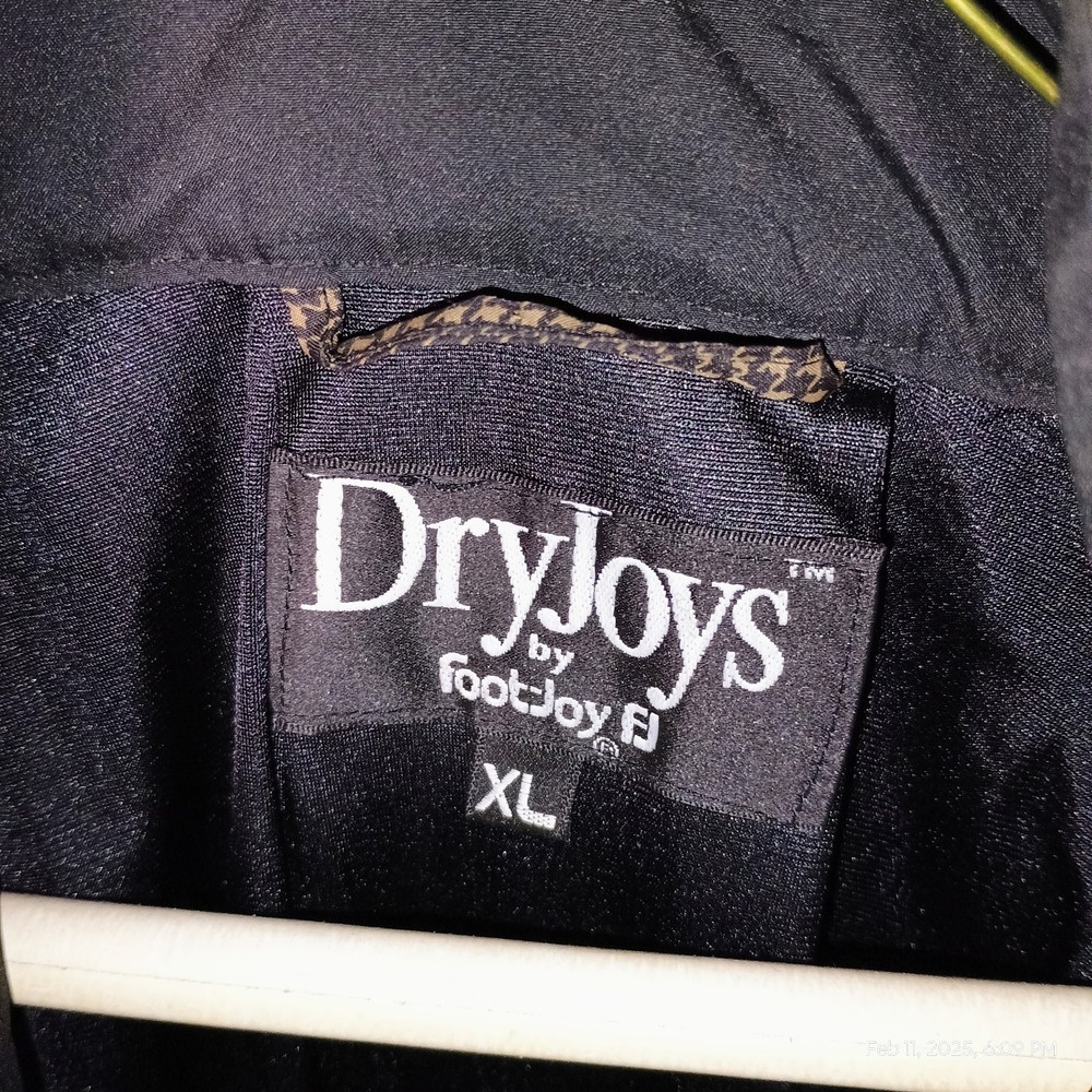 Dry-Joys Waterproof Rain Jacket in Black Brown Houndstooth Size XL