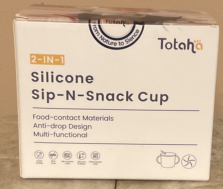 Sip-N-Snack Cup Toddlers Silicone Sippy Cup & Snack Container NEW SEALED!