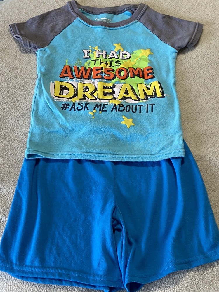 Boys size 4T short sleeve pajama set-“ I had this awesome dream,ask me about it”