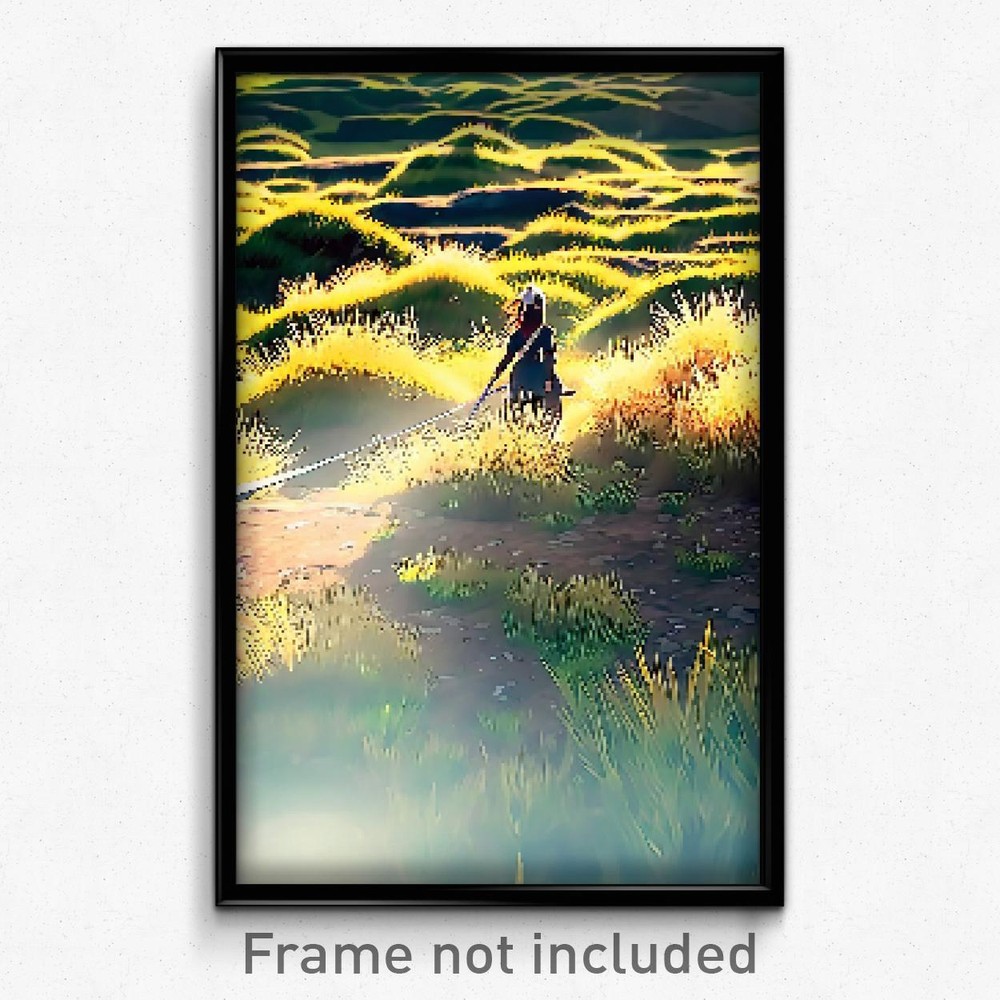 Pixel Art Poster - Rare Grassland (8 Bit Psychedelic Trippy Video Game Print)
