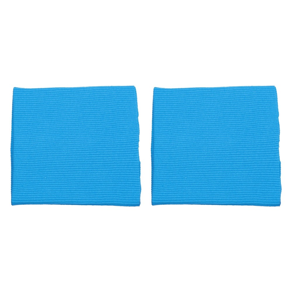 2pcs 7.5x9cm Elastic Cuffs Ribbed Trim Cotton Fabric Knit Stretch Band Lake Blue