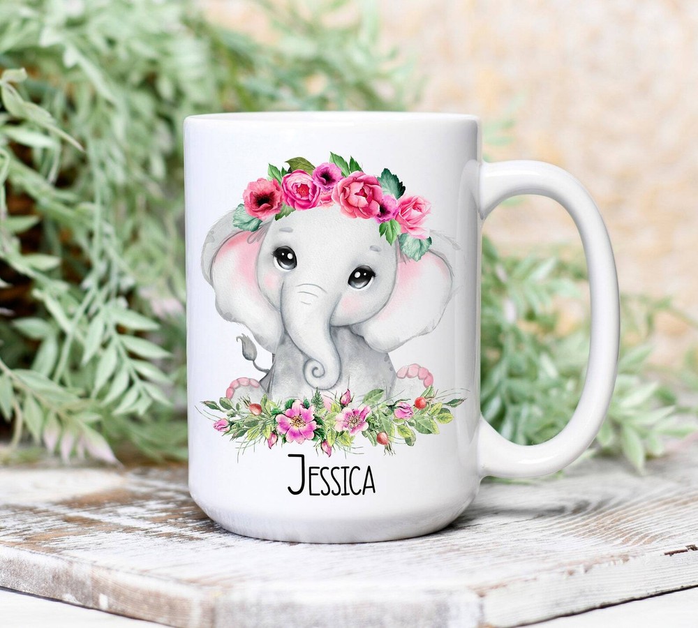 Elephant Lovers Christmas Personalized Mug Elephant Mug Gift Cute Elephant