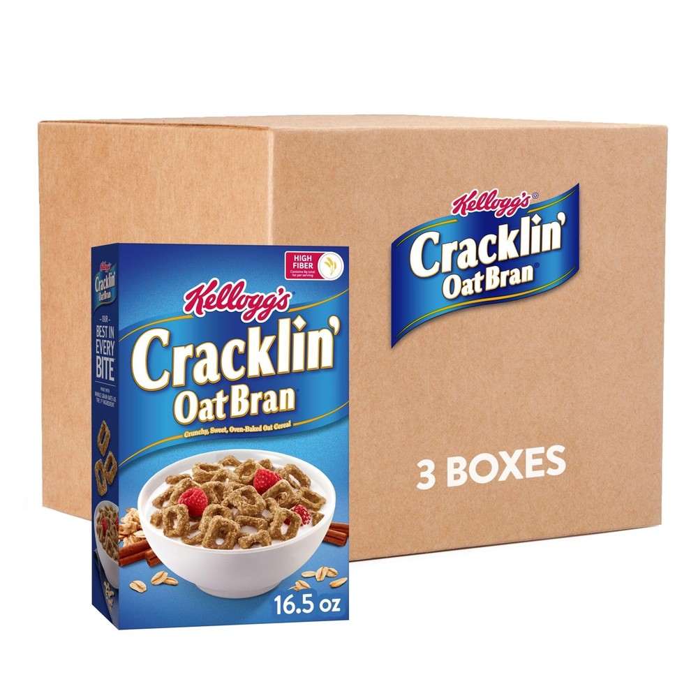 Kellogg's Cracklin' Oat Bran Breakfast Cereal Fiber Cereal Family Cereal Orig...