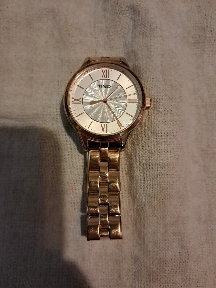 Timex Peyton Rose Gold Steel Link Watch for Women Non-Functional TW2R28000