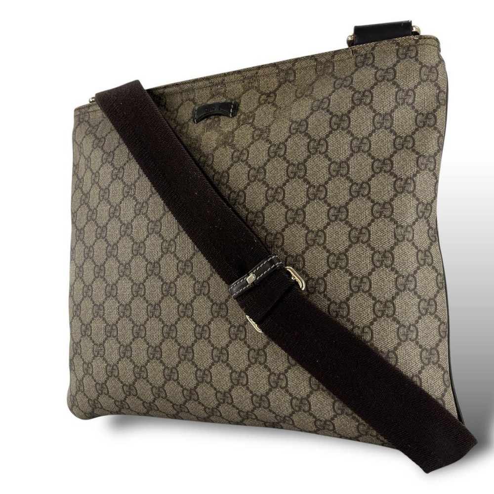 Gucci GG Supreme Embossed Logo Shoulder Bag in PVC Leather Style 201446