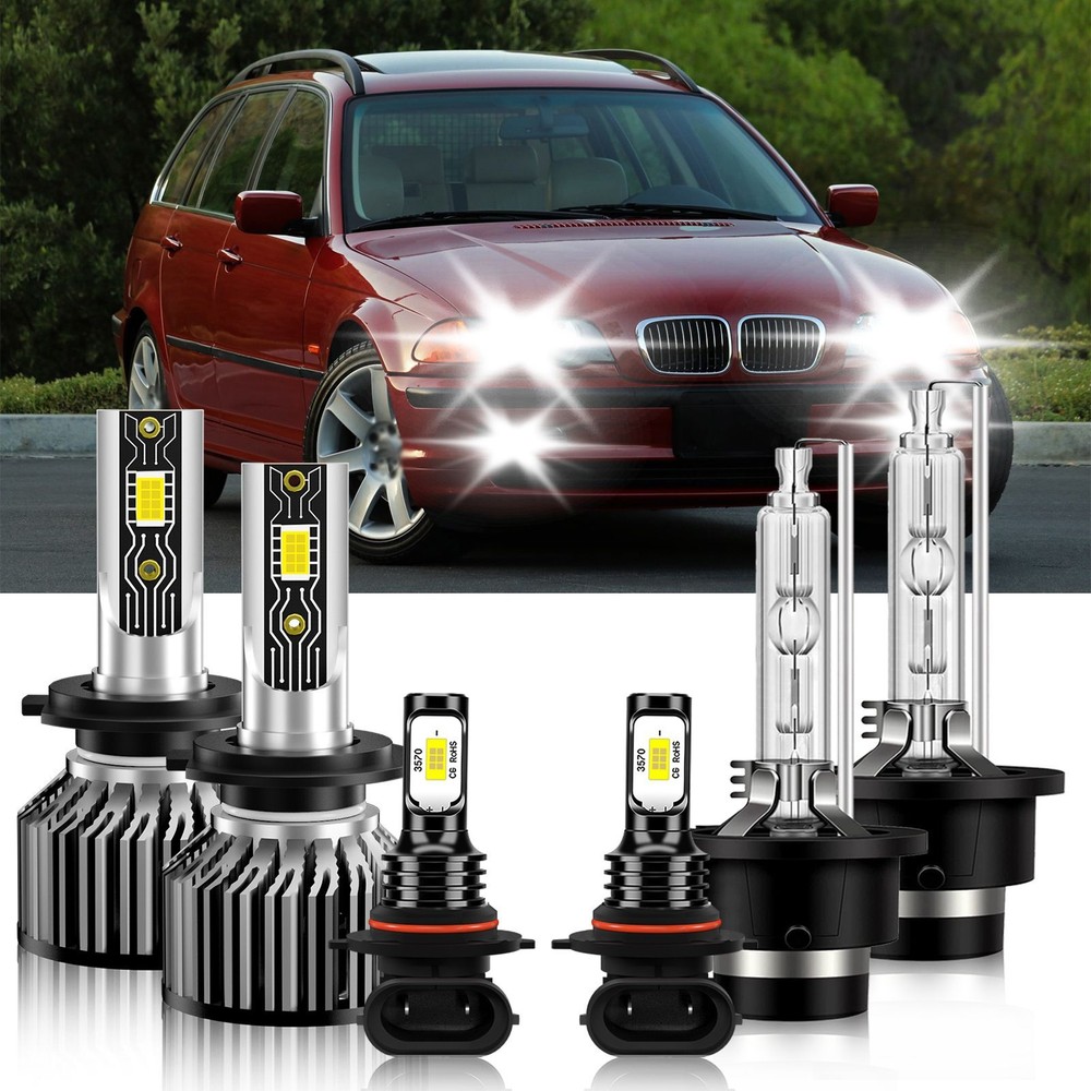 For BMW 325i 2001-2001 6x Combo H7+D2S+9145 LED HID Headlight Bulbs Fog light