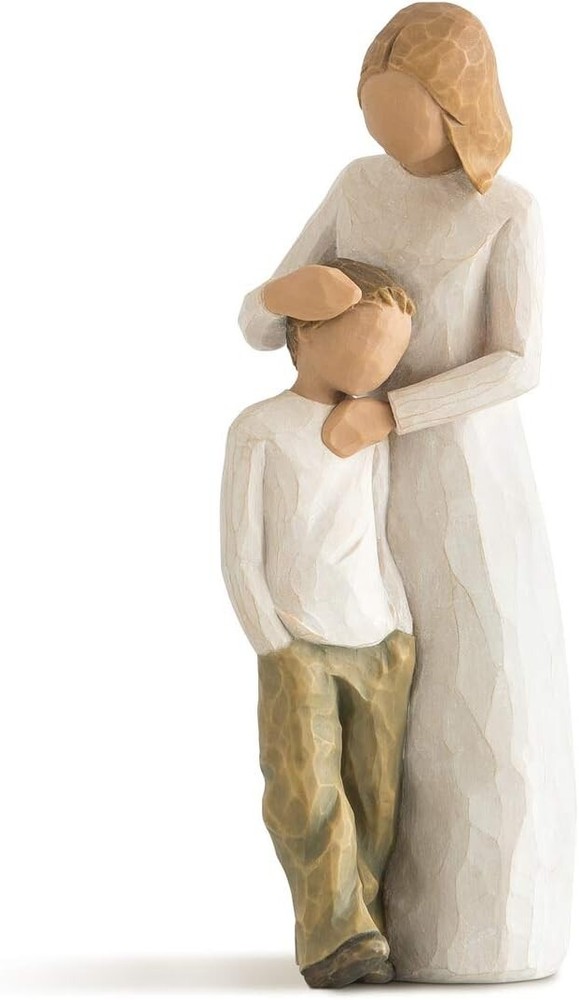 Elegant Mother-Son Handcrafted Polyresin Figurine - Gift for Special Occasions