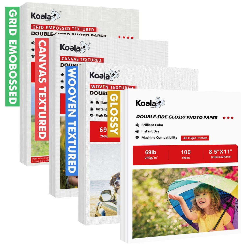 Lot Koala Double Sided Photo Paper 8.5x11 69lb Thick for Inkjet+ Laser Printers