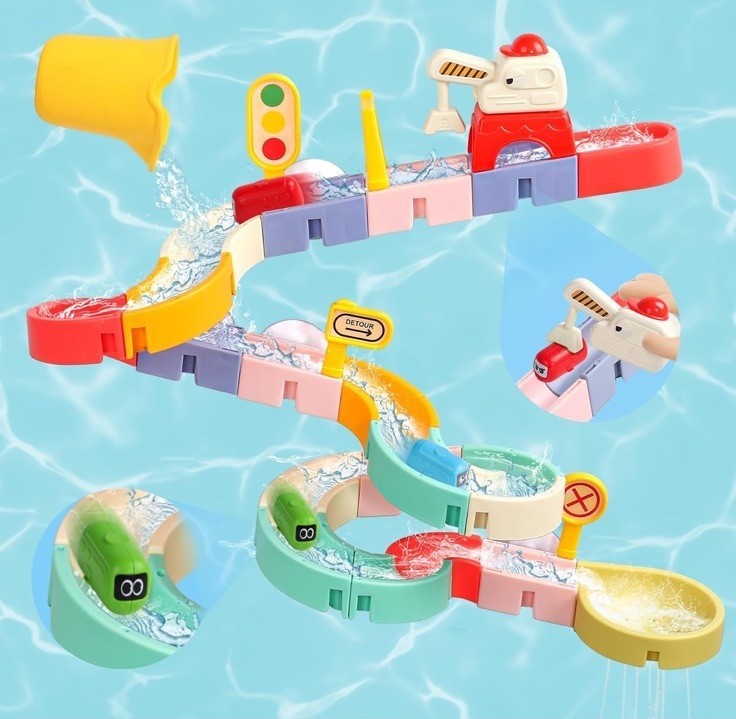 Bath Toy Car Slide DIY Kit for Kids Ages 4-8