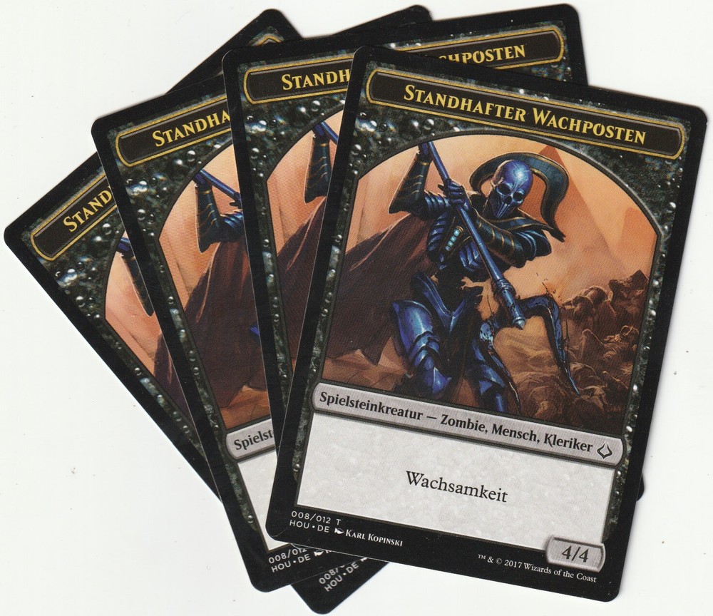 ✪ 4 MAGIC The Gathering STEADFAST SENTRY POST Creature Tokens PLAYSET HOU/EN