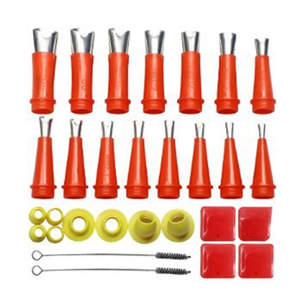 29Pcs Caulk Tips V-shaped Stainless Steel Sealing Nozzle Integrated Rubber Nozzl