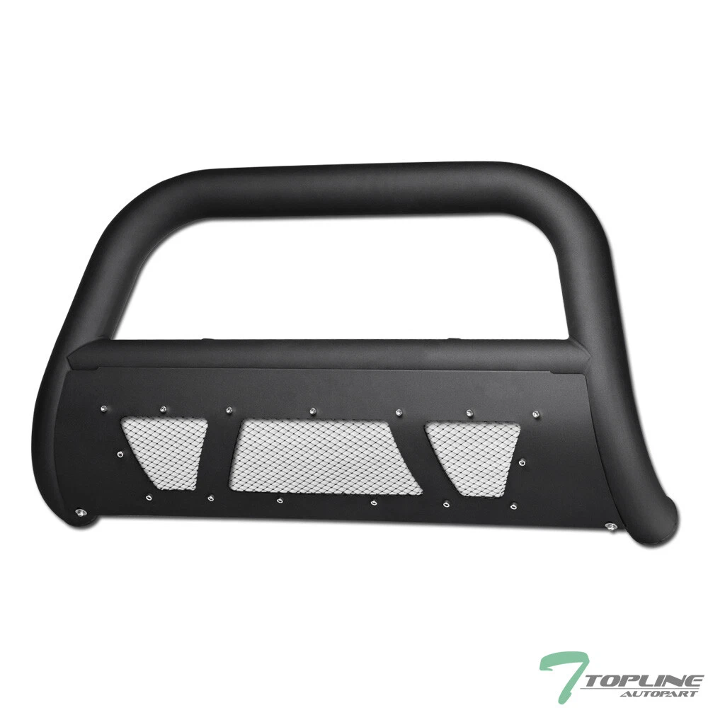 Topline 746756365757 Studded Mesh Bull Bar Bumper Grille Guard - Matte Black