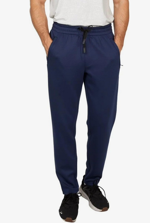 Spyder Mens Elastic Waist Active Pants with Zipper Pockets Tapered Fit Navy Size M