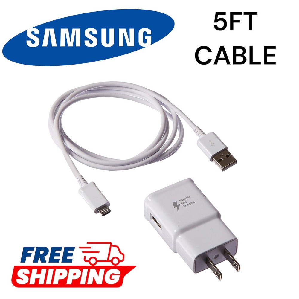 Samsung Galaxy S6 S7 Edge Fast Charger with 5ft Micro USB Cable 15W