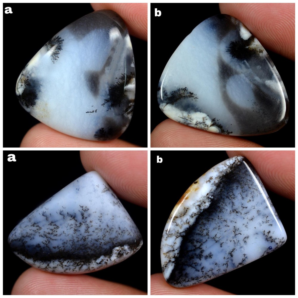 32.50,18.35 Cts 100% Natural Dendrite Opal Cabochon 2 Pcs Mixed Gemstone FY24