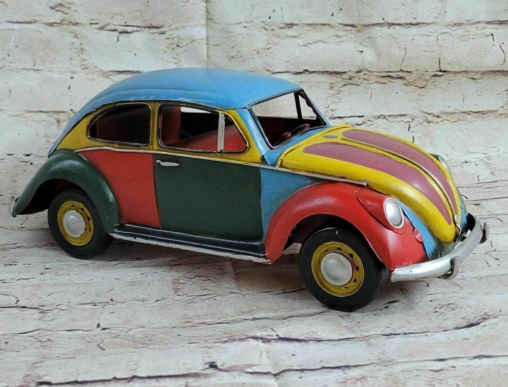 Jayland Hand Made Classic 1934 Beetle in Rainbow- Tinplate Model Home Decor SALE