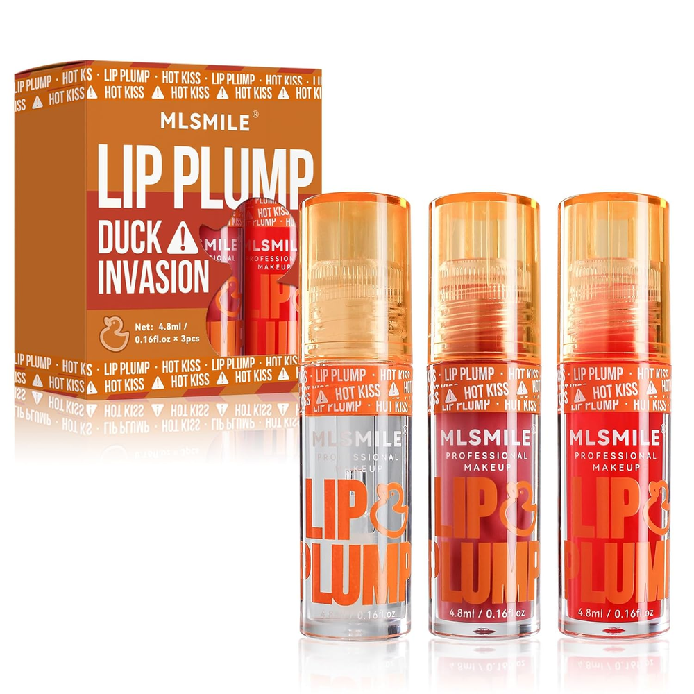 3-Color High-Pigment Duck Lip Plumping Gloss with Hydration