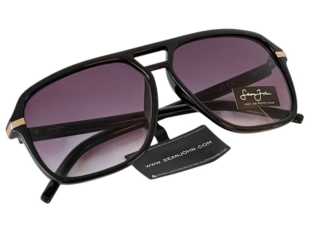 Men Sean John Sunglasses Dark Large Lenses HipHop Pilot Style Fashion