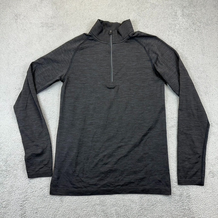 Lululemon Men’s Metal Vent 1/4 Zip Long Sleeve Size S Gray Gym Running