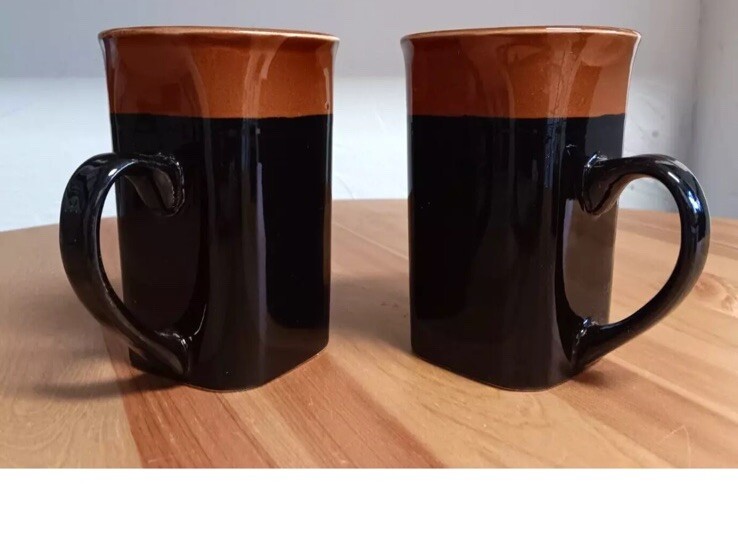 Royal Norfolk Black  & Brown Square Cocoa Coffee Mug 5