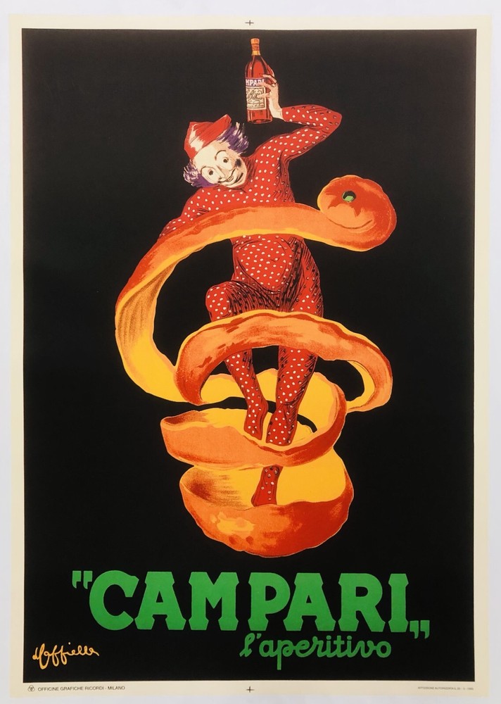 Leonetto Cappiello, c.a. 1970s - CAMPARI L'APERITIVO - Vintage Linen Posters