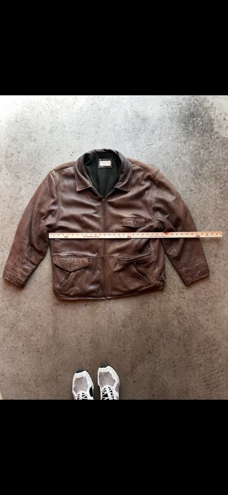 Vintage Banana Republic Safari Brown 100% Leather Jacket Heavyweight Lined