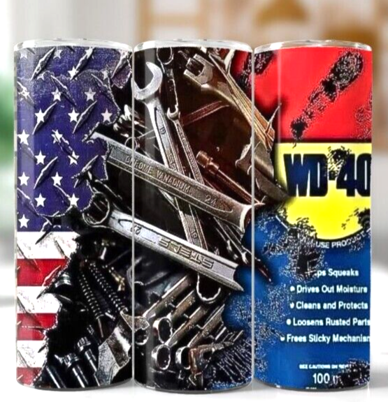 Mechanics 4 Tools Multicolor 20 oz Insulated Tumbler With Box Lid Straw New