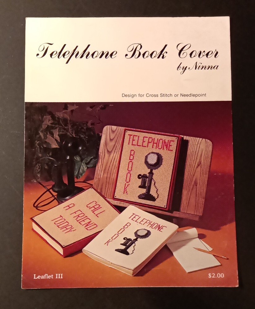 Telephone Book Cover - Design For Cross Stitch Or Needlepoint Or Plastic Canvas