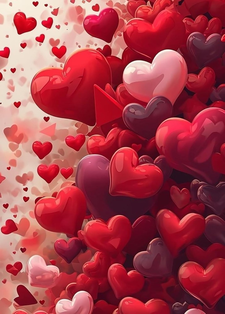 Love Heart Diamond Art Kits for Adults, 5D Diamond Painting Kits for Adults Begi