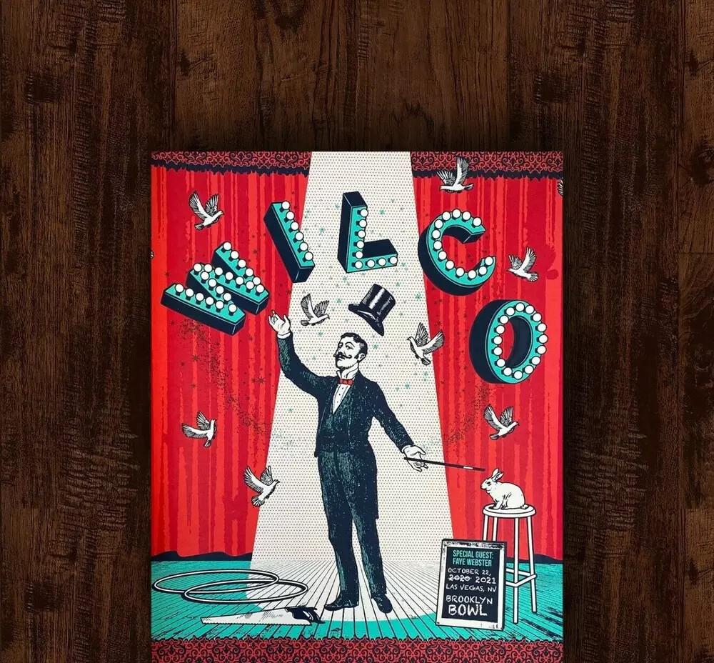 Wilco Original Las Vegas 2021 10/22 Brooklyn Bowl Tour Ltd Concert Poster