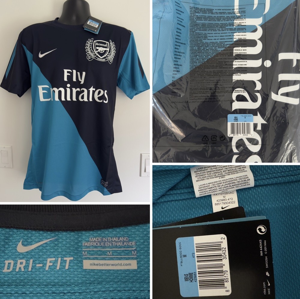 BNWT Arsenal FC 2011/12 Third Jersey Shirt 11/12 Nike 125 Years RARE NEW 3rd Kit