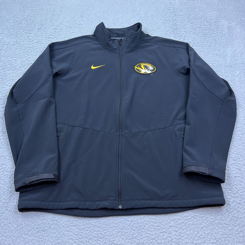 Nike Missouri Tigers Jacket Men's 3XL Black Dri-Fit Full Zip Athletic Light Coat