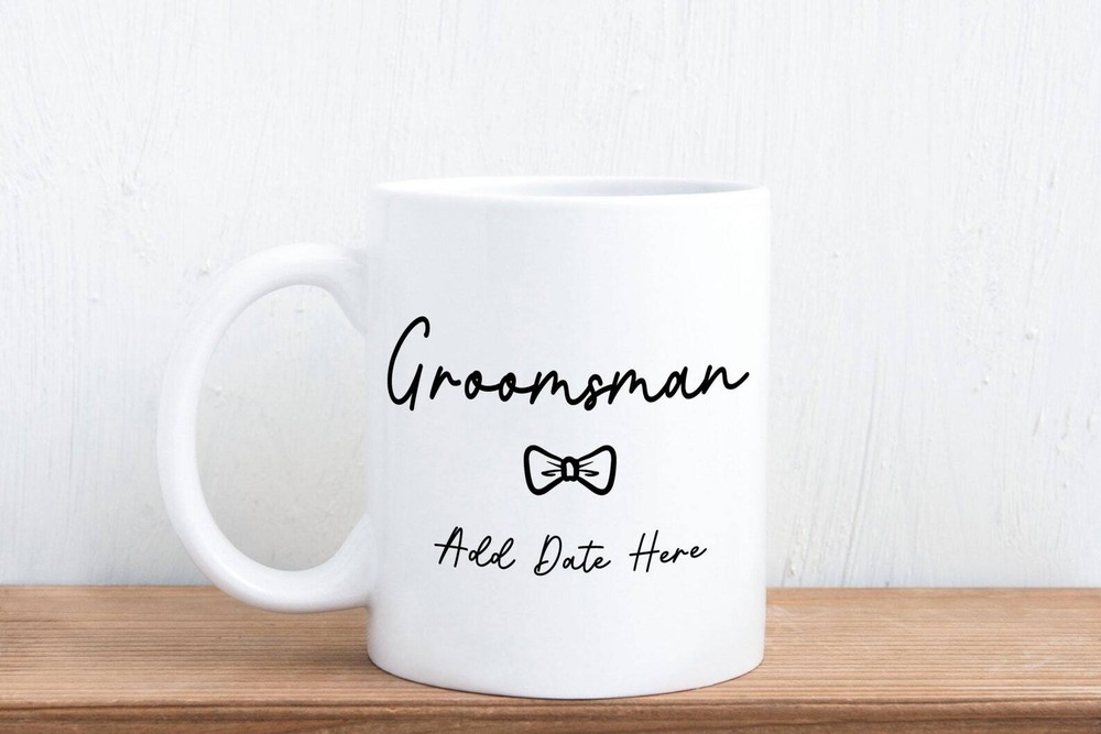 Personalised Groomsman Wedding Date Gift Mug