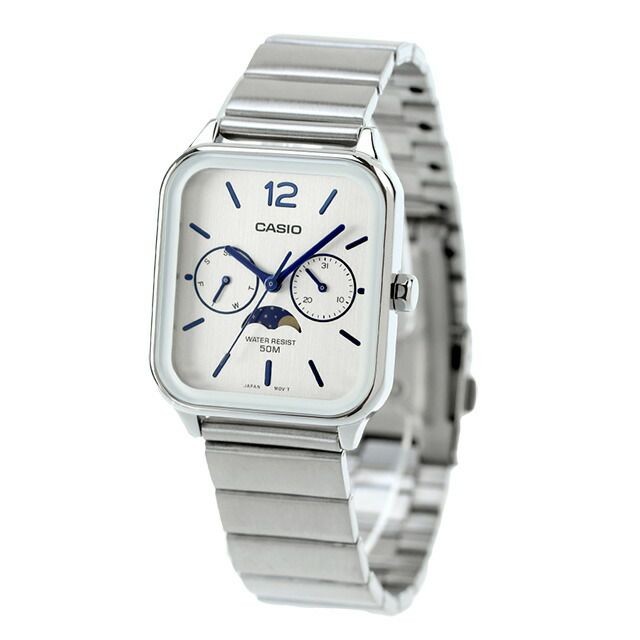 Casio MTP-M305D-7AVDF Men's Quartz Watch Silver Stainless Steel 44.5mm New