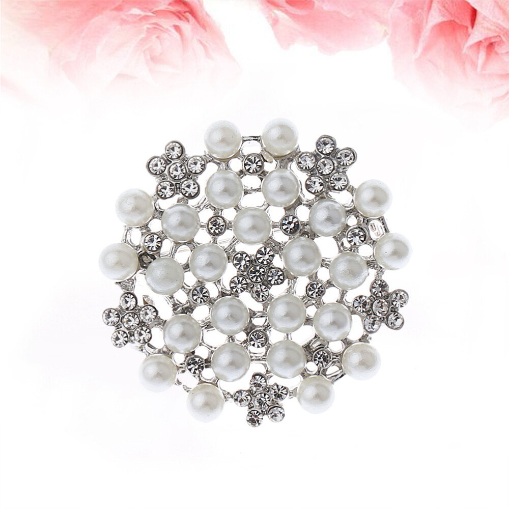 2 PCS Round Brooch Weddin Cleat Black Gallstone Bracelets Mother