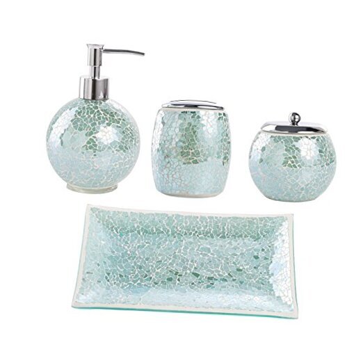 - Bathroom Accessory Set - Accesorios de Baño - 4-Piece set of 4 Turquoise