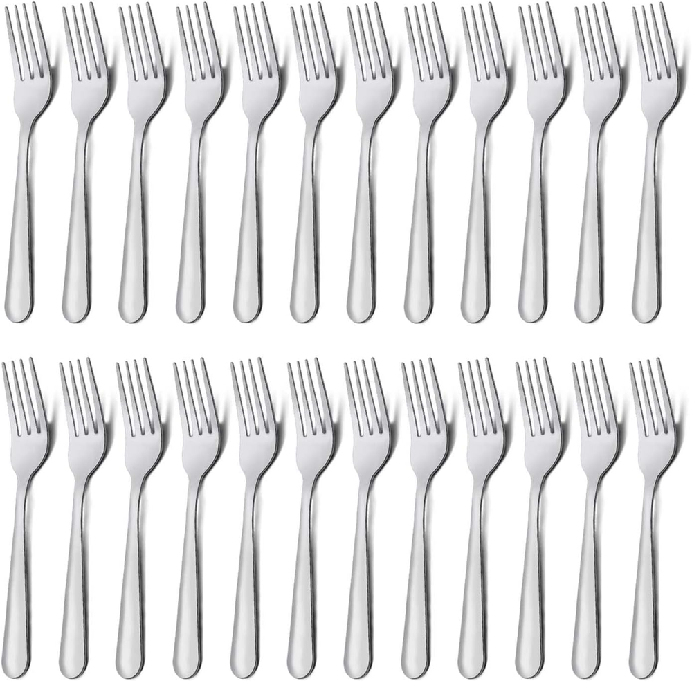 24 Pieces Dinner Forks Set (7.1 Inch),  Silver Stainless Steel Dinner Forks Set