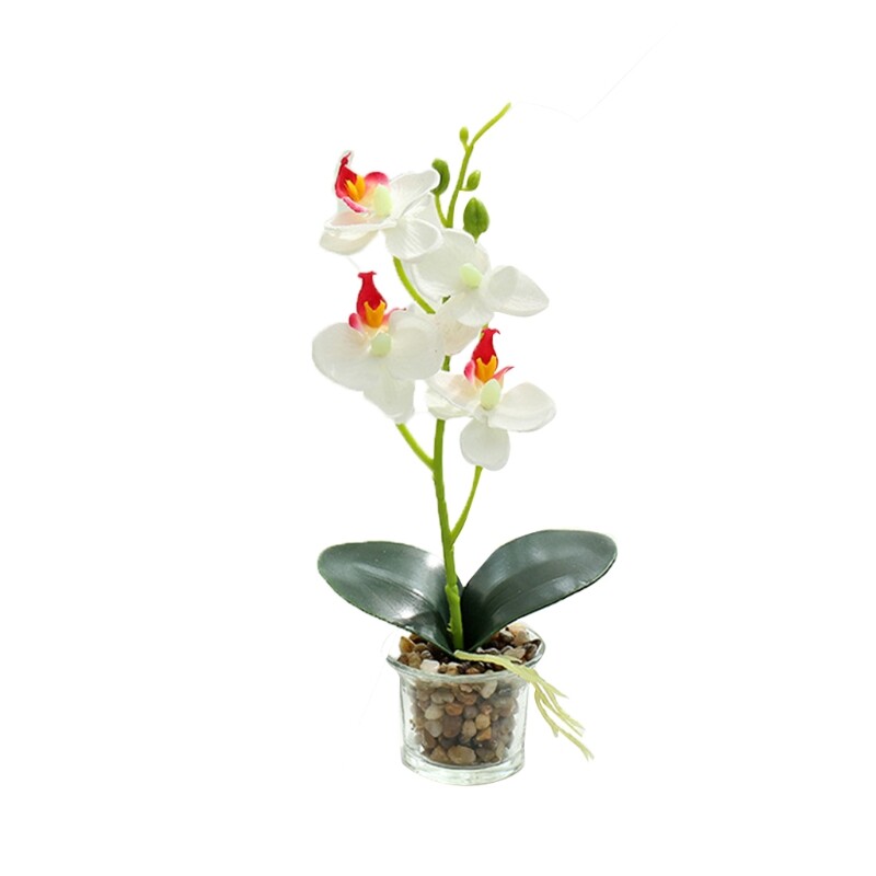 Artificial Phalaenopsis Orchid Potted Plant Fake Decor for Home
