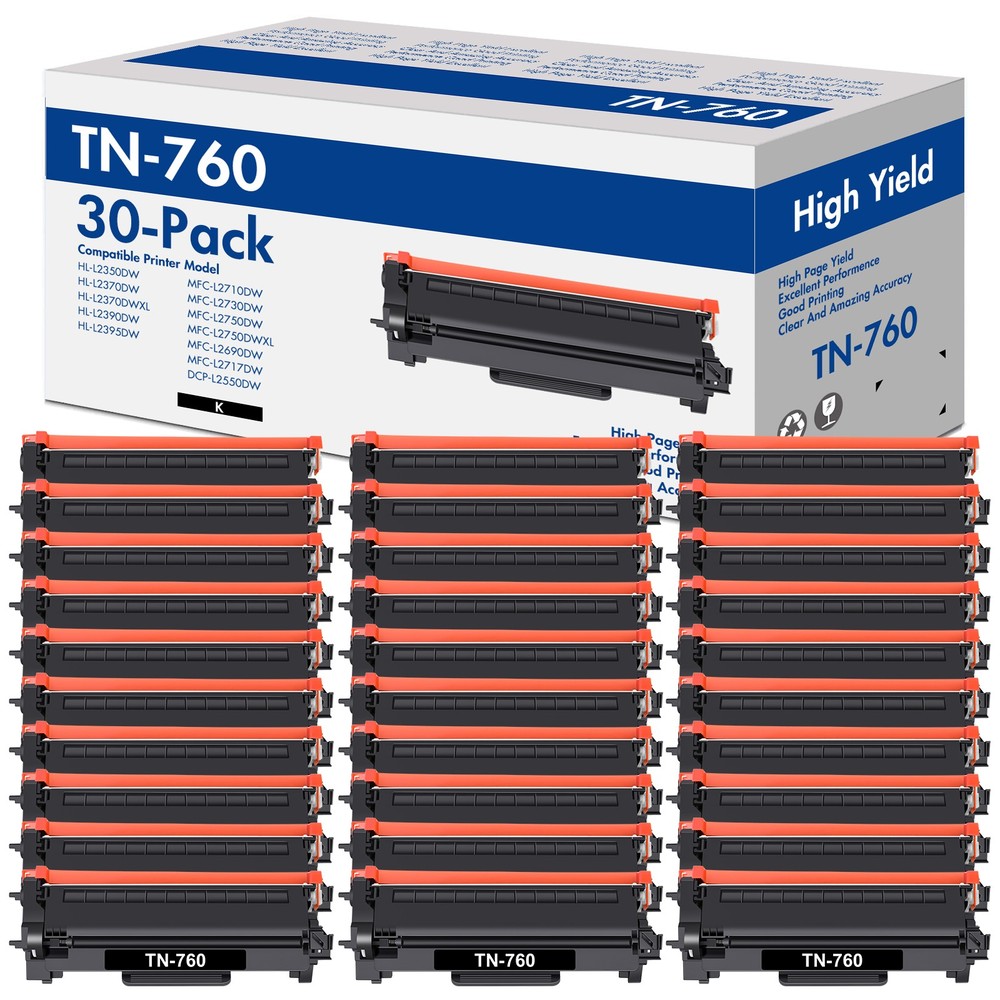 30x TN760 Toner DR730 Drum Compatible For Brother DCP-L2550DW HL-L2395DW L2390DW