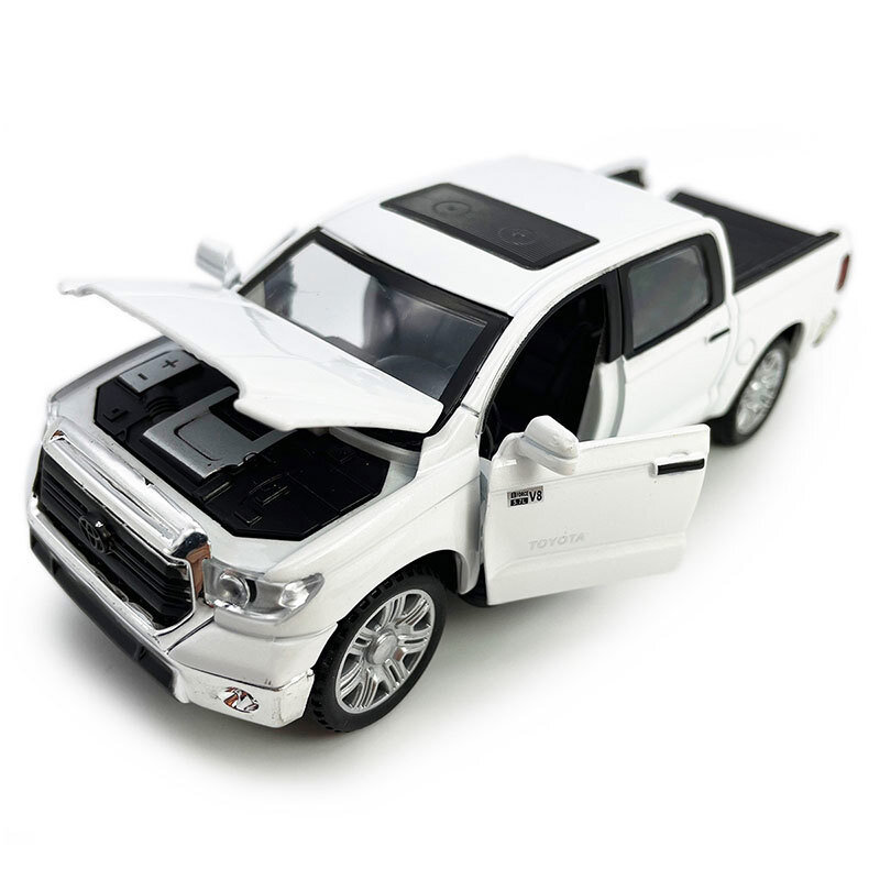 1/36 Tundra Diecast Metal Pull Back Toy Truck in White