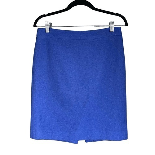 SK1 J. Crew Cobalt Blue Wool Pencil Skirt Size 4