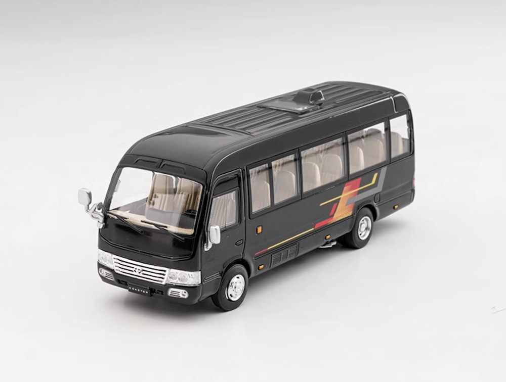 Masdi 1:64 2013 Black Coaster Mini Bus Van Model Diecast Metal Car
