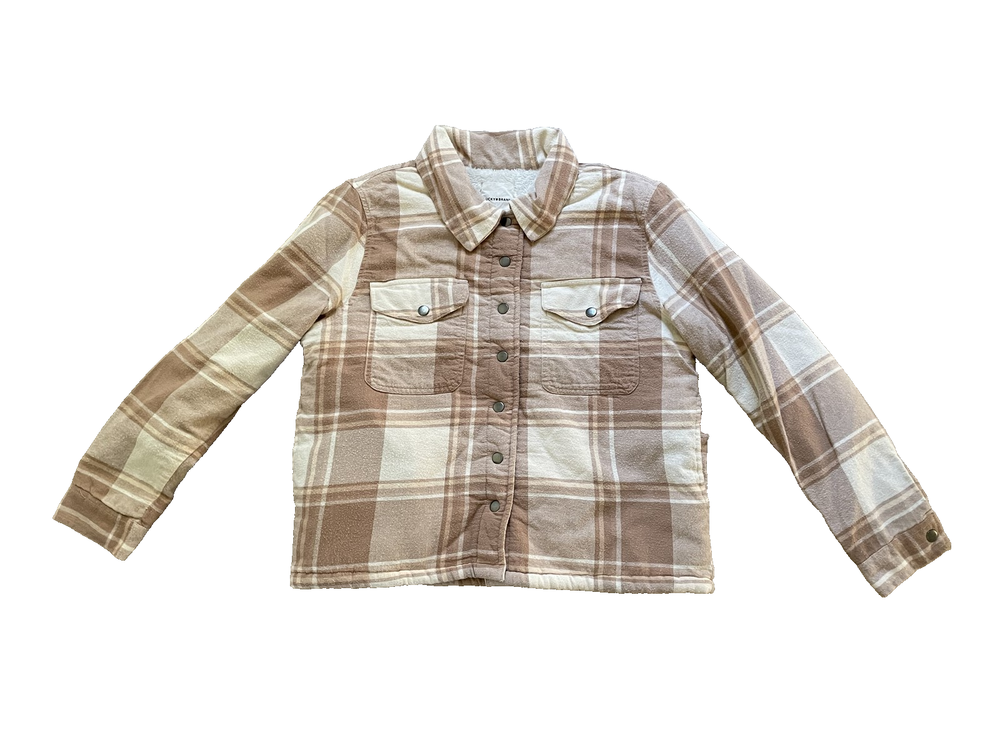 Lucky Brand Jacket Mens Large Plaid Sherpa Lined Flannel Western Snap