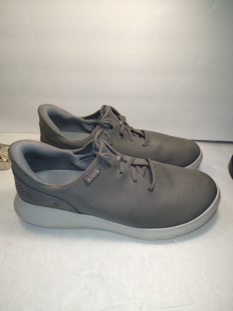 Kizik Madrid Eco-Knit Mens Gray Wide Lace-Up Shoes Size 10