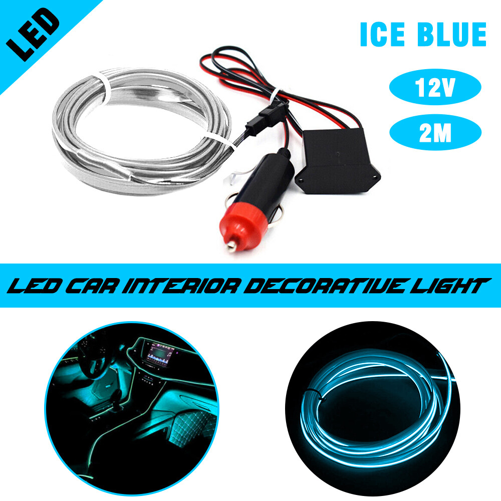 Car Interior Atmosphere Wire Strip Light LED Decor Lamp Accessories Waterproof A
