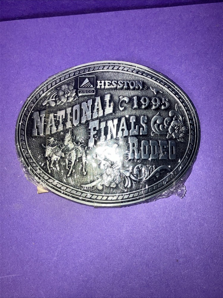 VTG Hesston National Finals Rodeo Rare 1995 NFR Belt Buckle AGCO Cowboy