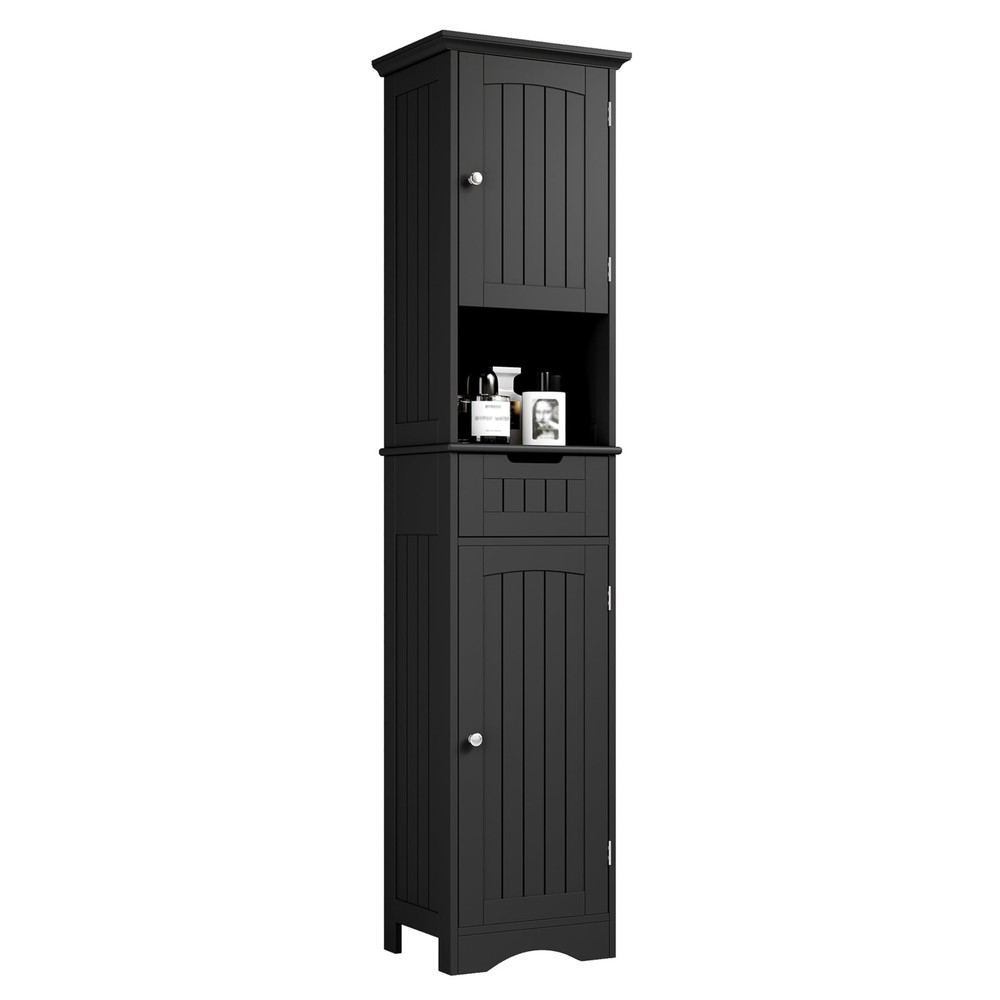 67 Inch Tall Freestanding Bathroom Storage Cabinet with Adjustable Shelves, Narrow Design for Small Spaces
