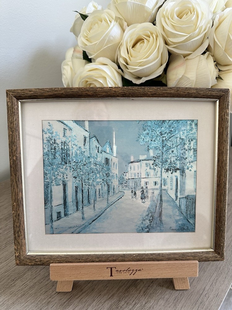 Framed Art Prints (two) By Maurice Urillio Snow Winter Scenes Metallic 10.75”x8