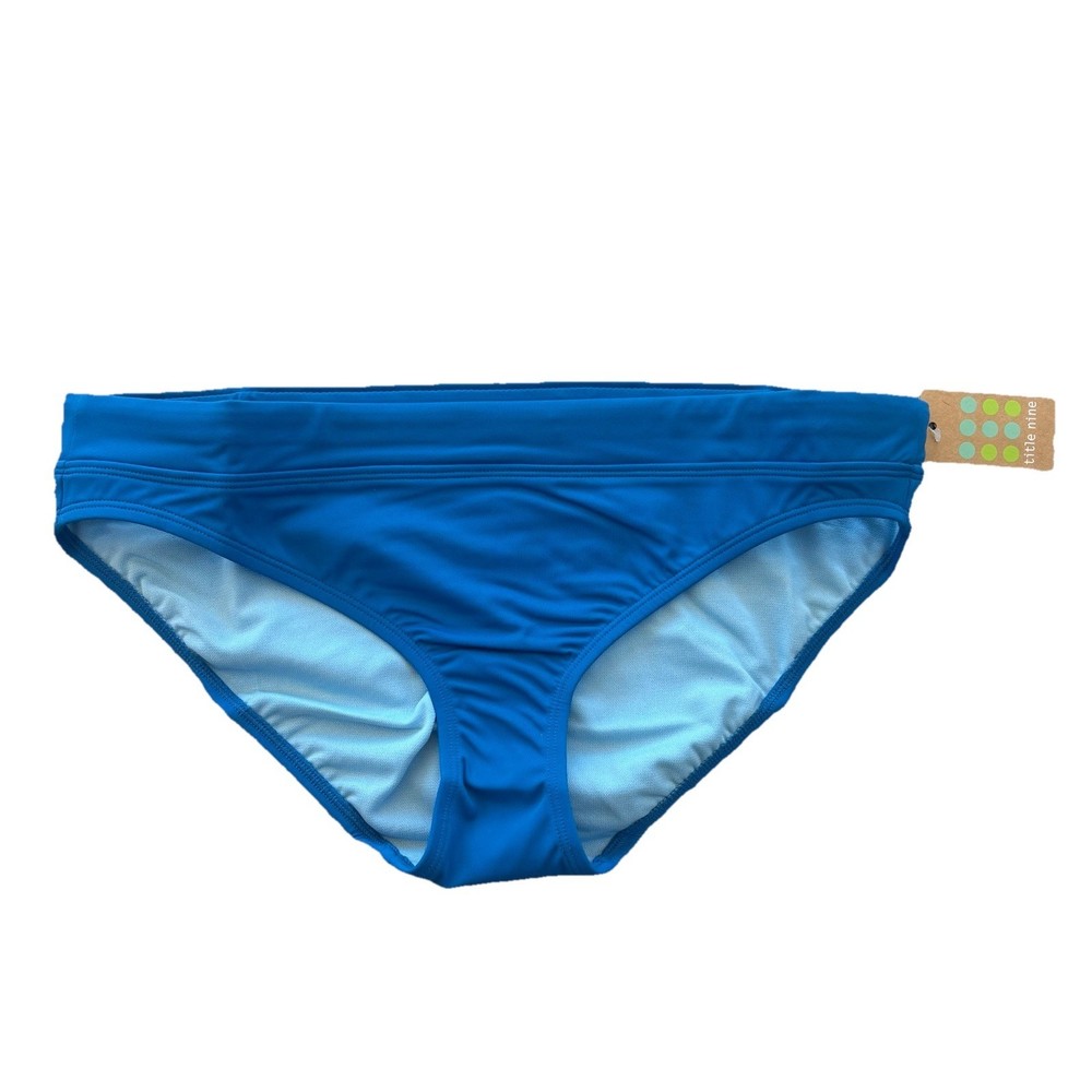 Title Nine NWT Deep Blue Ocean Full Coverage Bikini Bottoms Women’s Size Medium