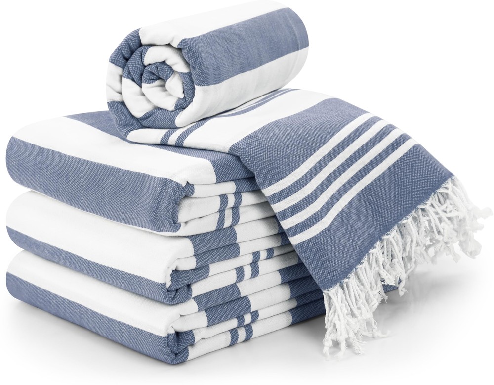 Utopia Turkish Beach Towels 4 Pack Lightweight 100% Cotton Quick Dry 40x72